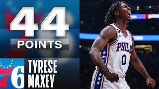 Tyrese Maxey Ties 76ers Franchise 3PT Record - 44 PTS & 9 Threes   October 28 2022