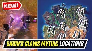 Fortnite All NEW MYTHIC Shuris Claws locations Gameplay  - Where to Find Black Panther Claws Mythic