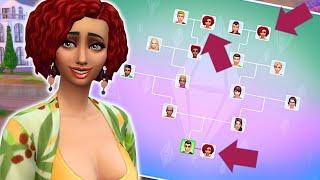 I FINALLY Got one sim to appear 3 times in the family tree Sims 4 genealogy challenge