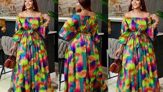 HOW TO MAKE AN OFF SHOULDER RUFFLE MAXI DRESS Detailed Tutorial Cutting & Stitching