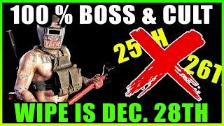 Wipe is Dec 28th Here is Why & Pre-Wipe Event Bosses & Cultist 100 % Spawn