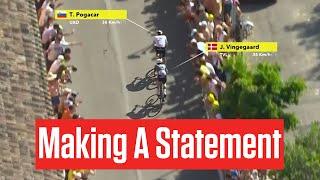 Tadej Pogacar Attacks Jonas Vingegaard Responds On San Luca Climb In Stage 2 Of Tour de France 2024