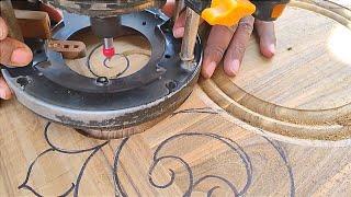 Beautiful wood carving skills  perfect handling router machine by pvj wood carving