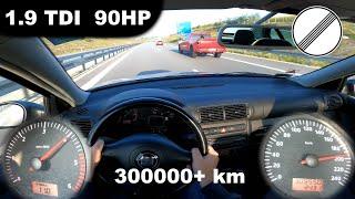 SEAT Toledo 1.9 TDI 90HP  TOP SPEED ON GERMAN NO LIMIT AUTOBAHN  200 kmh