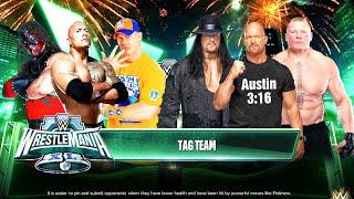 The Rock + Kane + John Cena vs. Steve Austin + Undertaker + Brock Lesnar   3v3 Tag Team  WWE 2K24