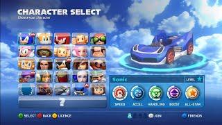 Sonic All Stars Racing Transformed All Characters Including DLC & Gameplay Xbox Series S