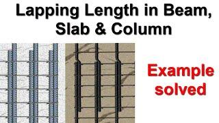 Lapping length in Beam Column and Slab  With Examples