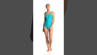 Nike Womens Solid Racerback One Piece Swimsuit  SwimOutlet.com