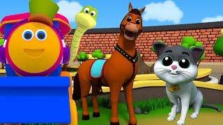 Bob o trem  sons de animais  aprender animais  Animal Sounds Song