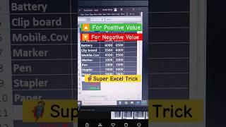  🟢 Automatic symbol and color change for negative and positive value in excel #shorts #trending