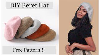 DIY Beret Hat  How to make Beret Hat Free Pattern  French Beret Cap
