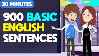 900 Daily Sentences To Learn English in 30 MINUTES  Daily English Conversations