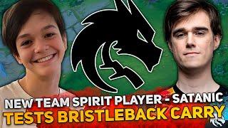 NEW TEAM SPIRIT PLAYER - SATANIC tests BRISTLEBACK CARRY with MIPOSHKA in HIGH MMR