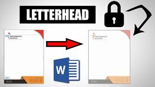 How to LOCK Letterhead image in MS Word 2010  MS WORD Tutorial