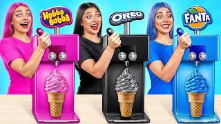 Pink VS Black VS Blue Color Cooking Challenge  Edible Battle by Multi DO Challenge