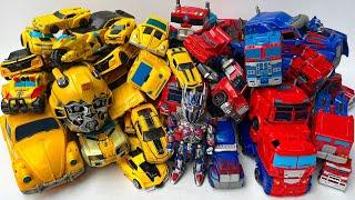 Full TRANSFORMERS Yellow & Red Robot Tobot Car Leader OPTIMUS PRIME & BUMBLEBEE Revenge Animation