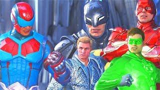 INJUSTICE 2 - ALL Atom vs The JUSTICE LEAGUE Intro Dialogues SAVAGE dialogues