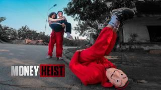 MONEY HEIST PARKOUR  ESCAPING ANGRY GIRL AND HER BOYFRIEND 4.0 Epic Parkour POV