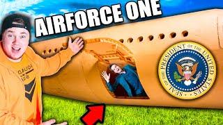 Building A Life Size Air Force ONE Box Fort Presidents Plane Cardboard