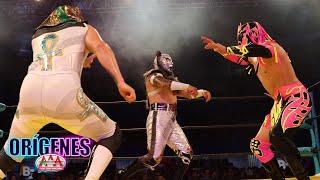 Karis La Momia Jr vs Noisy Boy vs Bengala  Orígenes  Lucha Libre AAA Worldwide