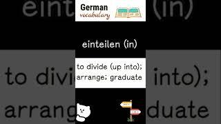 einteilen to devide  Deutsche Sprache