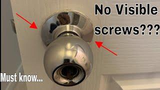 Remove door handle  knob without screws visible