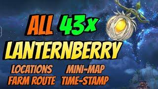 All 43 Lanternberry Locations and Farm Route under 4 minutes BaizhiJianxin  Wuthering Waves