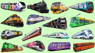 Train Name Railway Vehicles Trains and Subways  Learn Vehicle Name Sounds  Train For Kids