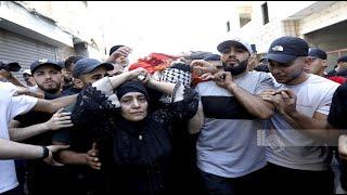 تشييع جثمان الشهيد أحمد نضال أصلان  20 عاما في مخيم قلنديا شمال القدس