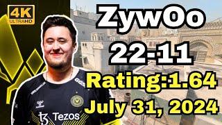 【4K】ZywOo wflameZSpinxiMshushan Dust2 POV  FACEIT Ranked  July 31 2024 #cs2 #pov