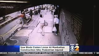 Work Halted At Manhattan Construction Site After Saw Blade Comes Loose Hits Pedestrian