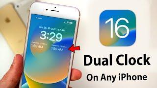 Enable Dual Clocks on any iPhone Lockscreen  iOS 16  - Dual Clock Now for iPhones