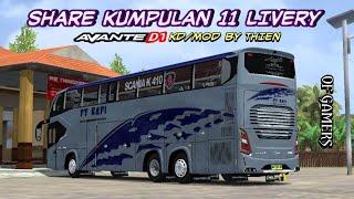 SHARE‼️ KUMPULAN 11 LIVERY KDMOD AVANTE D1 BY THIEN  OF GAMERS