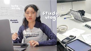 study vlog  productive week midterm exams studying at library long to do lists