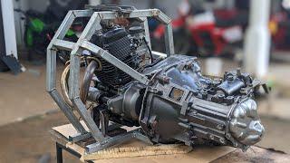 Homemade 8×8  Thank  part 1  Combines a car transmission to a Motorbike engine