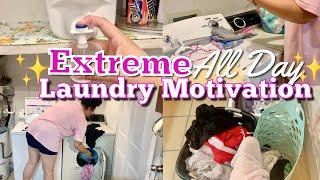 *EXTREME* All Day Laundry Motivation  Weekly Laundry Routine  Getting All My Laundry Done 