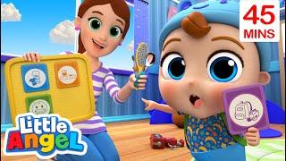 Baby Johns First Day at School  Play & Learning Songs  Little Angel Kids Songs & Nursery Rhymes