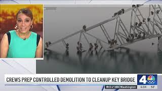 Controlled demolition prepared for collapsed Baltimore Key bridge  NBC4 Washington