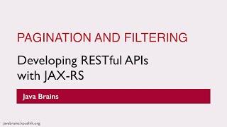 REST Web Services 22 - Pagination and Filtering