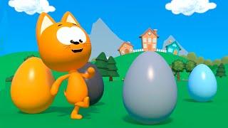 Los mejores juegos con huevos sorpresa  Juegos infantiles y dibujos animados  El gatito Koté