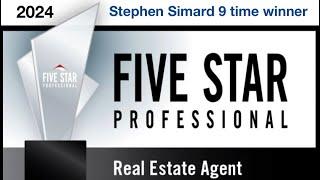 Stephen Simard Realtor is once again awarded as  a five star professional.