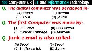 100 Computer GK  Questions and Answers In English  Computer General Knowledge about IT and Info. GK