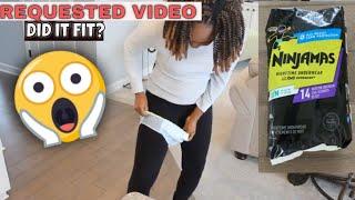 TRYING ON Pampers Ninjamas REQUESTED VIDEO DID IT FIT? Nighttime Disposable Pants TRYON