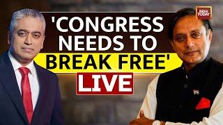 Shashi Tharoor Interview With Rajdeep Sardesai LIVE  Congress President Elections  India Today