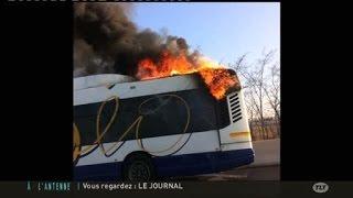 Un bus Tisséo en feu sur la rocade Toulouse