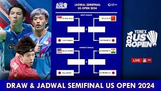 Draw & Jadwal Semifinal US Open 2024 Hari Ini Pukul 12 Malam Hari Live Youtube BWF TV #usopen2024