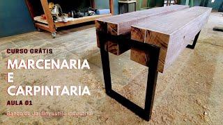 Curso Grátis de Marcenaria e Carpintaria - Aula 01 - Banco de Jardim Estilo Industrial