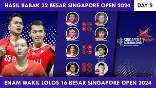 Hasil Lengkap Babak 32 Besar Singapore Open 2024 Day 2. FajarRian Menang #singaporeopen2024