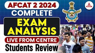 AFCAT 2 2024 Complete Exam Analysis Live  From Centre Students Review