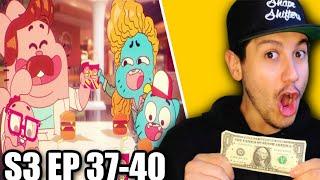 The Amazing World Of Gumball S3 Ep 37-40 REACTION DO IT FOR MONEY